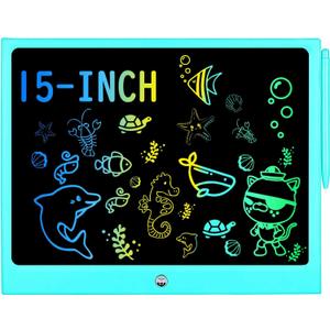 LCD Writing Tablet for Kids, 15 Inch Colorful Electronic Doodle Board for Kids Age 3+ Toys Christmas Birthday Erasable Drawing Tablet Toddler Learning Toys