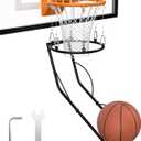 Basketball Return Attachment, Sturdy Metal Basket Ball Return Training Aid, Ideal for Single-Person Outdoor or Indoor Basketball Shooting Training (Black)