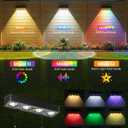 JOFIOS Fence Lights Solar Powered 12 Pack, Warm White, Cool White and RGB Color Glow LED Solar Lights Outdoor, IP65 Waterproof Solar Fence Lights for Patio, Backyard, Railing, Deck and Wall