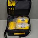 Pinnacle Thermoware Lunch Box Bag Set for Adults and Kids, Yellow, Stainless Steel and Plastic, Matching Cutlery Included