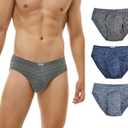 KNITLORD Men's Underwear Bamboo Viscose Soft Lightweight Mid/Low Rise Briefs 3 or 4 Pack (X-Large)
