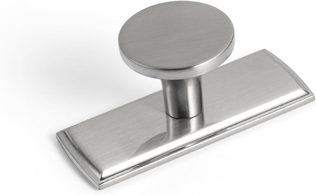 Goo-Ki 6 Pack Classic Elegance Satin Nickel Cabinet Knobs with Backplate - Luxurious Detail for Kitchen - Modern Handles for Homeimprovement Hardware