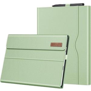 Fintie Case for 13 Inch Microsoft Surface Pro 11/10/9 - Multiple Angle Viewing Portfolio Business Cover with Pocket & Stylus Holder, Compatible with Type Cover Keyboard, Mint Green