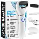 Rechargeable Electric Foot Callus Remover Tool  3-Speed Foot Sander (1800/2200/2800 RPM), Electric Callus Remover for Feet, Pedicure Tools for Feet  1200mAh, 70 Min Runtime, 2 Replacement Rollers