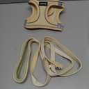 GAMUDA Small Pet Harness Collar and Leash Set, Step in No Chock No Pull Linen Fabric Soft Mesh Dog Vest Harnesses Reflective for Dogs Puppy Cats Kitten Rabbit (Khaki, S)