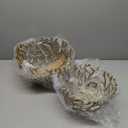 Deco 79 Aluminum Metal Coral Handmade Decorative Bowl Decorative Bowl Cutout Decorative Containers, Set of 2 Decorative Keepsake Boxes 14", 12"W, Gold