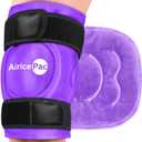 AiricePac Ice Pack for Knee Pain Relief, Reusable Gel Ice Wrap for Injuries, Swelling, Knee Replacement Surgery, Cold Compress Therapy for Arthritis, Meniscus Tear and ACL, Purple