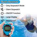 Waterproof Stopwatch Timer Only Stopwatch Mode, ON/Off Silent Large Display Simple Operation, Without Clock Date Countdown, Digital Stop Watch for Sports Coaches, Blue