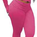 Women's 2 Piece Lounge Sets Crop High Wasit Foldover Flare Leggings Pants Casual Workout Outfits Tracksuit (XX-Large)