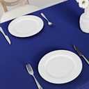 Veblandy Rectangle Tablecloth Waterproof 60x84 inch Linen Textured Table Cloth Stain and Wrinkle Resistant Washable, Decorative Fabric Table Cover for Dining, Party and Camping, Royal Blue
