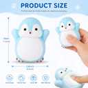 3Pcs Kawaii Penguin Squeeze Toys, Ultra Soft Slow Rising Squishy Stress Relief Sensory Toys, Cute Animal Anxiety Relief Hand Squeeze Toys, Party Favors Gifts for Adults