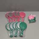 Qunclay 24 Pcs Pink and Green Witch Party Favors Pink & Green Handheld Mirrors with Hair Scrunchie Witch Merch Accessories Theme Birthday Party Decorations Gifts for Women BFF Movie Night Couples