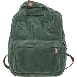Makukke Small Corduroy Backpack Purse for Women - Vintage Mini Fashion Casual Aesthetic Backpack, Green