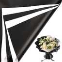 LeZakaa 20 Sheets Flower Wrapping Paper - Waterproof Reversible Floral Bouquet Paper - Brown Design for Valentine's Day, Mother's Day, Parties, Birthdays, Weddings, Baby Shower