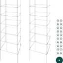 Metal Foldable Tomato Cages 2 Pack, 13" W x 56" H Square Tomato Cages Plant Support for Vegetable Garden, Heavy Duty Tall Tomato Cages for Beans, Tomatos, Cucumbers