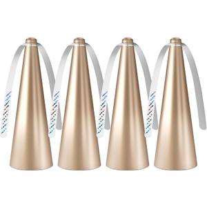 Glovv Fly Fans for Tables, Bug Food Fan Outdoor Indoor Keep Flies Away, 4 Pack Portable Batteries Powered Picnic Table Top Spinner with Metal Hanger, Fly Repellent for Restaurant, Camping (Golden)
