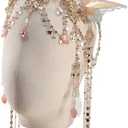 Renaissance Butterfly Elf Fairy Crown - Fairy Headband with Pink Butterfly Wings Elf Headpiece with Tassel Elven Tiara Wedding Renfaire Dress Up Cosplay Christmas Accessories for Women