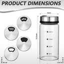 4Pcs Salt Pepper Shakers with Adjustable Outlet Holes, 7 oz Clear Glass Shaker Bottles, Salt Shakers for Kitchen, Spice Seasoning Cans for Kitchen Decor Home Restaurant BBQ Camping