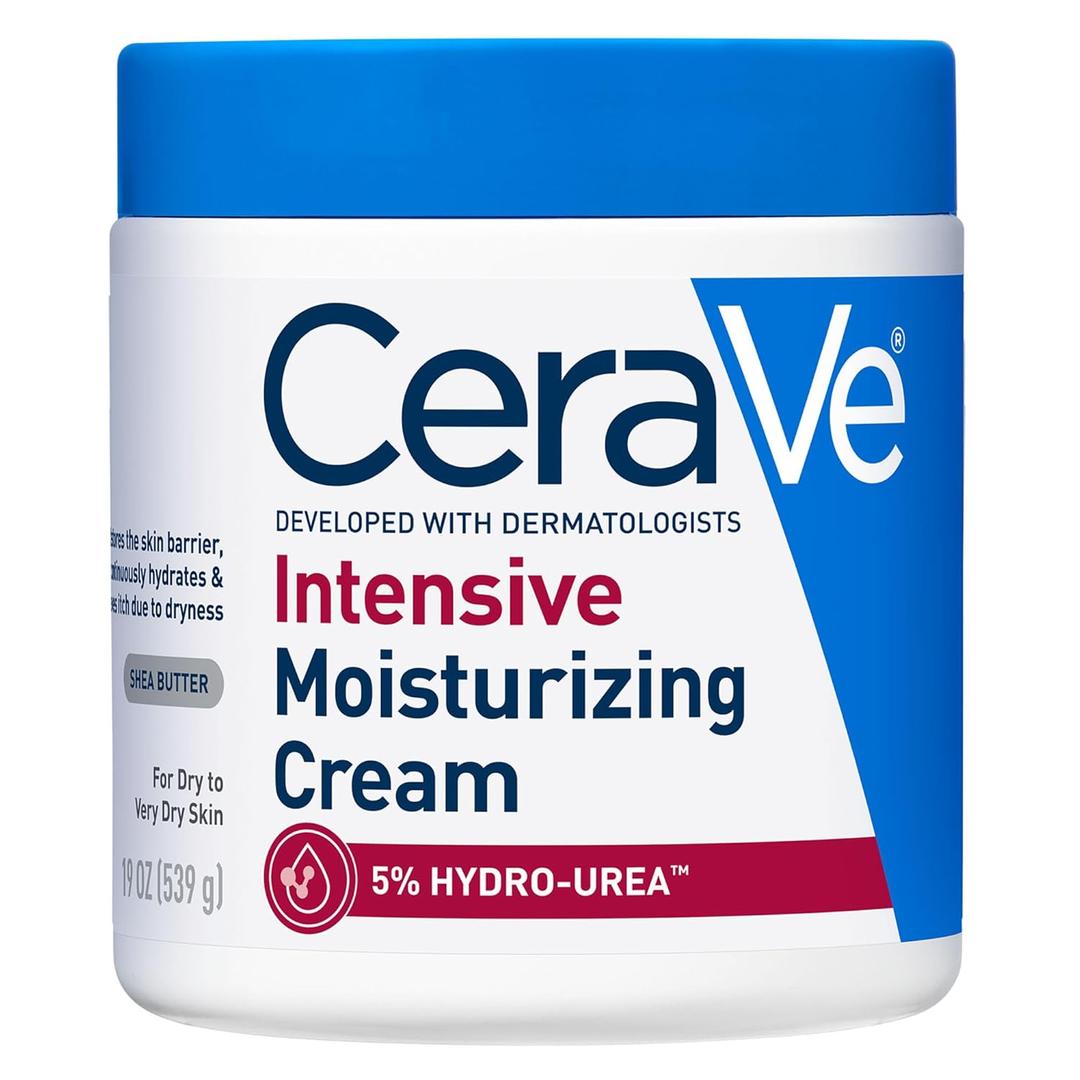 CeraVe Intensive Moisturizing Cream, Body Moisturizer With Shea Butter, 72H Hydration + Skin Barrier Repair, Fragrance-Free Body Lotion For Extremely Dry Skin, 19oz 