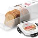 Tafura Bread Storage Container with Tray, Plastic Bread Box, Bread Container with Airtight Lid, Loaf Bread Keeper, Bread Holder for Homemade Bread, BPA Free (Black - 1 Pack)