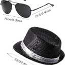 Dance Star Costume, Black Sequin Hat, Silver Glove, Bow Ties, Sunglasses for 80s 90s Role Play and Pop Stage Party Outfits