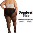 2 Pairs Plus Size Sheer Tights for Women High Waist Control Top Stockings Ultra Thin Pantyhose with Reinforced Toes