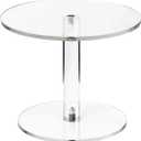 Acrylic Cake Stand, Round Cake Stands for Dessert Table, Clear Cupcake Stand for Birthday Party, Pastry Candy Pizza Display Riser for Wedding Event (Small)