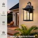 20inch Large Outdoor Wall Lights，Black Outside Porch Sconce Lighting with Matte Black Finish & Glass Shade，Anti-Rust E26 Socket Front Door Mount Lighting, Large-1 Pack