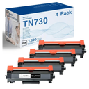 TN-730 TN730 Toner Cartridge Replacement for Brother TN 730 Toner for MFC-L2710DW DCP-L2550DW MFC-L2750DW HL-L2350DW HL-L2390DW HL-L2370DW HL-L2395DW Printer(4-Pack,Black), TN730-4PK