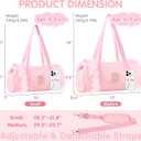 Personalized Initial Dance Bag for Girls 4-6, Small Lace Gym Sport Yoga Cheer Dance Bags Gift for Teen Girls, Cute Letter Kids Ballet Bag Toddler Travel Duffel Tote with Adjustable Straps(Pink-D)