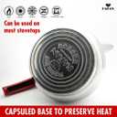 Hakan Teapot Set 107 Oz with Self Strainer Double Lids, Stainless Steel Maxi Double Bondy Tea Pot Set 3.2 L, 3.3-Quart, Turkish Samovar Style, Tea Kettle for Loose Leaf Tea with Red Bakelite Handle