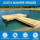 Dock Bumpers Dock Corner Bumper Fender Marine Boat Dock Bumpers for Edge Corner,Inflatable Dock Protection,Soft UV-Resistant Marine-Grade Vinyl,Stainless Steel Mounting Hardware Included,8"x16"