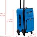 Rockland Pasadena Expandable Spinner Carry-on 19", Blue