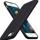 Miracase Ultra Slim Designed for iPhone SE 2022/ SE 2020/iPhone 7/iPhone 8 Case with Screen Protector, Multi-Color Silicone Shockproof Phone Case(Black)