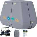 800D Waterproof Golf Cart Cover 2/4/6 Passenger, Heavy Duty Solution-Dyed Polyester UPF 50+, Universal Fits for EZ GO Yamaha Club Car