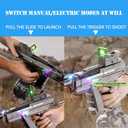 Electric Water Gun for Adults Kids, with Lighting Effects, Automatic & Manual Dual Mode High Powered High Capacity Squirt Guns, 32 FT Range for Adult Kid (Solid - Blue)