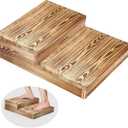 Wooden 2 Step Stool for High Beds, Moderate & Applicable 2-Step Stools for Seniors, Solid Wood steppingStool, Built-in Handle for Easy Carrying, 20.0" W (Large)