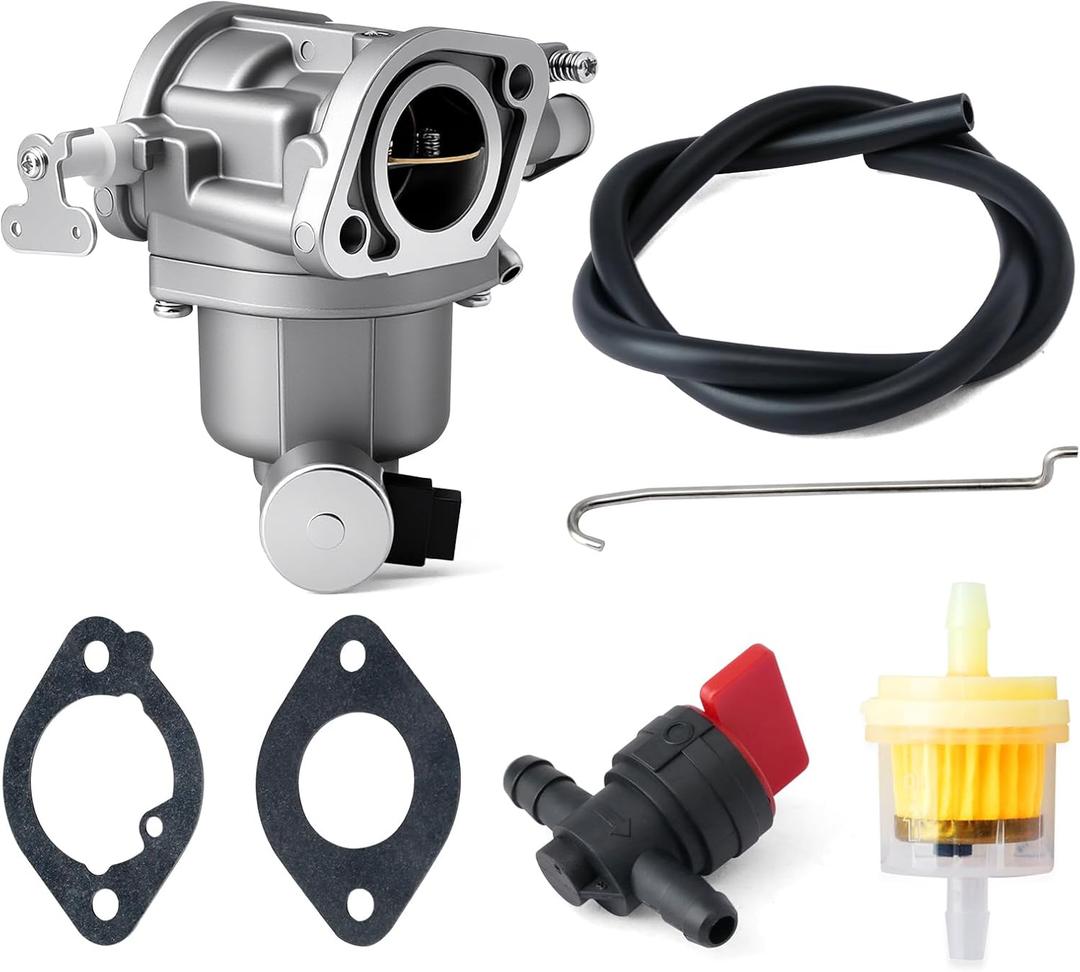 Carburetor Compatible with John Deere D125 D130 D140 E120 E130 E140 E150 Riding Lawn Tractor with 20HP 22HP PC12155 PC10445, Carb Maintenance Parts with in-Line Fuel Filter and More