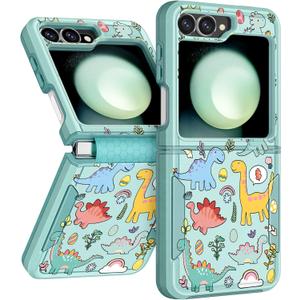 for Samsung Galaxy Z Flip 5 Case - Women Girls Boys Cute Phone Cover Girly Kawaii Aesthetic Unique Design Cartoon Dinosaurs Heavy Duty Shockproof Protective for Samsung Z Flip 5 Case 6.7 Inch