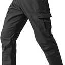 Men's Cargo Work Pants Durable Ripstop Tactical Pants with 7 Pockets Outdoor Water Resistant Hiking Working Construction Pants (36W x 32L, Black)