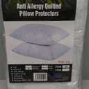 Waterproof Quilted Pillow Protectors Queen Ultra Soft Thick Pair 20x30 Inches Brushed Ultra Plush White Zippered Set of 2 Size Encasement
