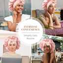 Silk Bonnet 100% Mulberry Hair Bonnet for Sleeping Women Hair Wrap with Elastic Band Sleep Night Cap (Pink)