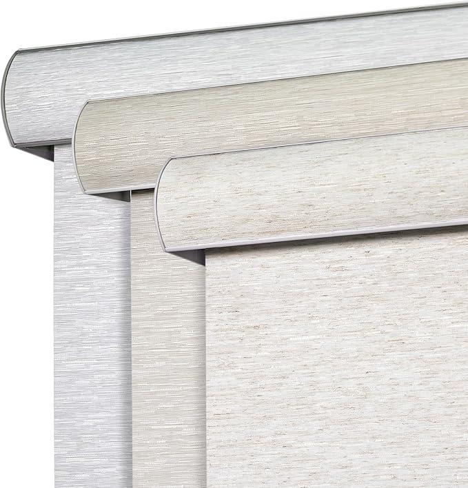 Joydeco Natural Woven Roller Shades for Indoor Windows, 46" W x 72" H Cream