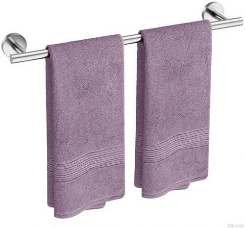 Brushed Nickel Towel Bar 24 Inch, 304 Stainless Steel Bathroom Towel Holder, Towel Racks for Bathroom Wall Mounted, Modern Bathroom Accessories for Home Bathrooms, Kitchens, Hotels & Toilets（Silver）