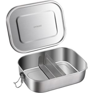 Stainless Steel Bento Box with 4 Compartments,1400ml Large & Thickened Metal Lunch Box for Adults,Eco-friendly Leak-Proof Container with Lockable Clips