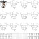 Shimeyao 12 Pcs White Fire Sprinkler Head Guard Cage Covers Protectors Sprinkler Bracket for Both 1/2" and 3/4" Flush Mount Side Wall Pendent Semi Recessed Fire Heads for Ceiling Wall Mount