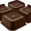 ANNKUT Bed Risers 3 Inch Heavy Duty, Furniture Risers for Bed Desk Table Sofa Couch,Oversized Bed Lifts Risers,Support up to 5000 Lbs(4 Pack Brown)