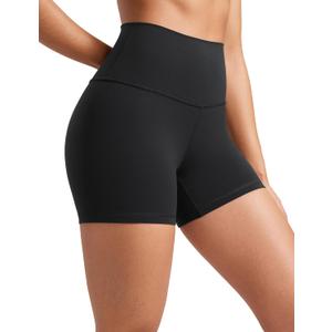 CRZ YOGA Butterluxe Biker Shorts 4'' - High Waisted Booty Workout Volleyball Yoga Womens Spandex (Black)