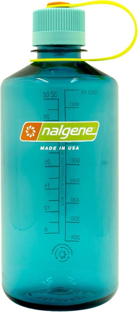 Nalgene Leak Proof Tritan BPA-Free Water Bottle - 32 oz Narrow Mouth - Made in the USA for Outdoor Use & Daily Hydration (Cerulean)