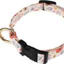 Pink Dog Collar with Flower Cute Girl Dog Collars for Medium Dogs Cats Adjustable Dog Collar for Female Floral Pet Collar for Small Medium Large Dogs (Pink, M)